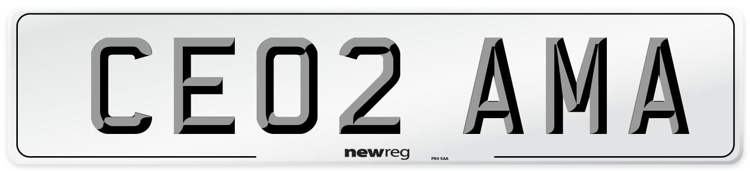CE02 AMA Number Plate from New Reg
